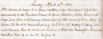 04 April 1880 journal entry